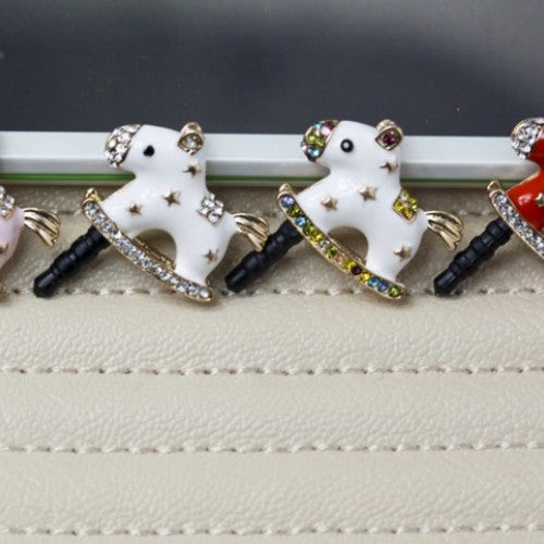 Anti Dust Plug Earphone Luxury Crystal Little Horse